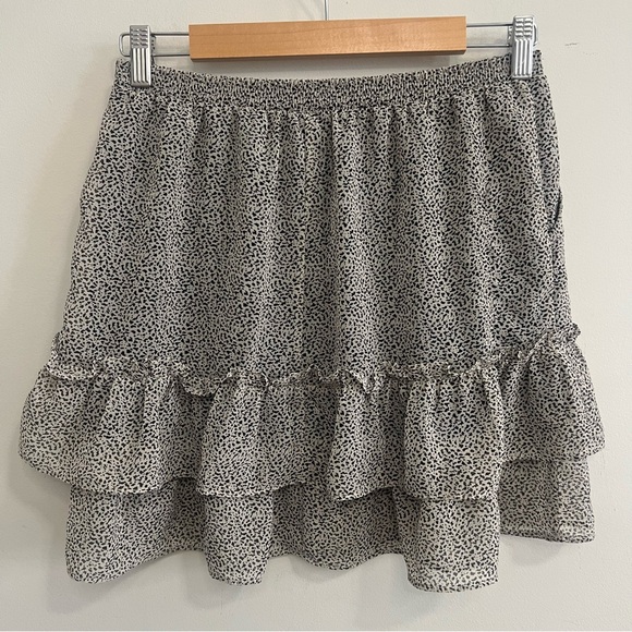 Tiered Ruffle Printed Mini Skirt Print Spring Career Date Night Resortwear Beach - Picture 4 of 8